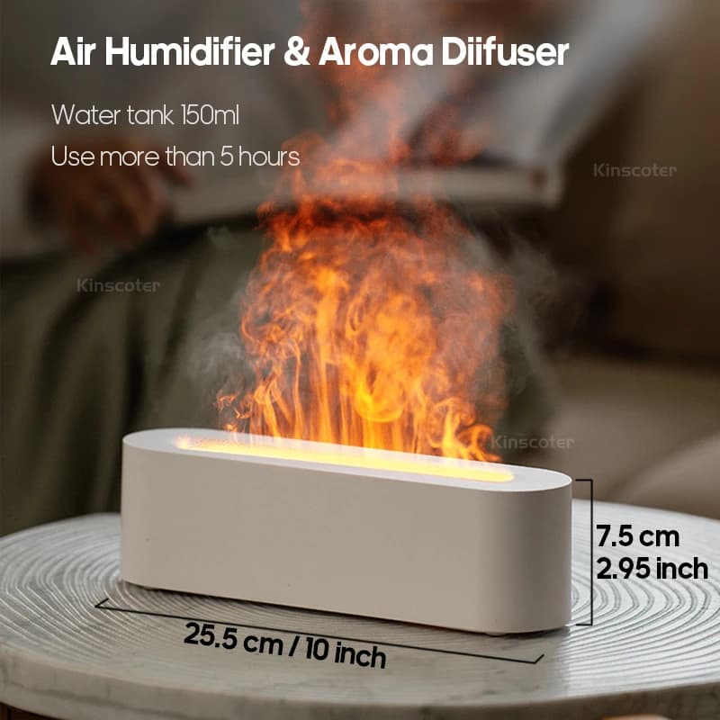 KINSCOTER diffuseur d'arôme d'huile essentielle humidificateur d'air de flamme diffuseur de brume fr