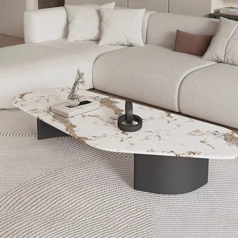 Table basse au Design moderne, basse et irrégulière, en marbre, nordique, pour hôtel, appartement, M