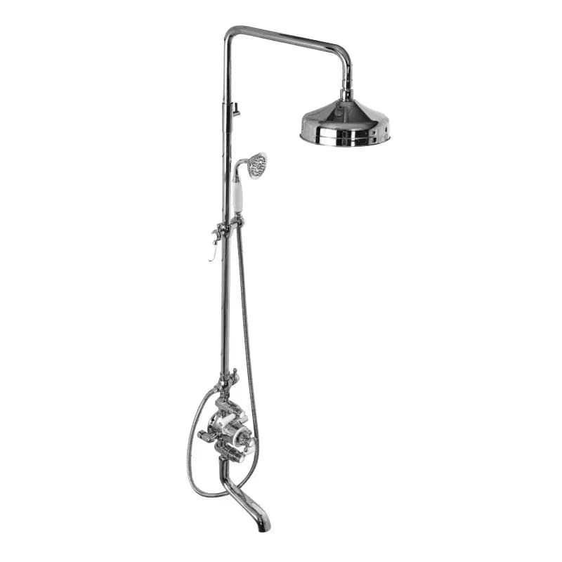HOBath-Ensemble de douche thermostatique mural, or classique, chrome, pluie finie, mitigeur