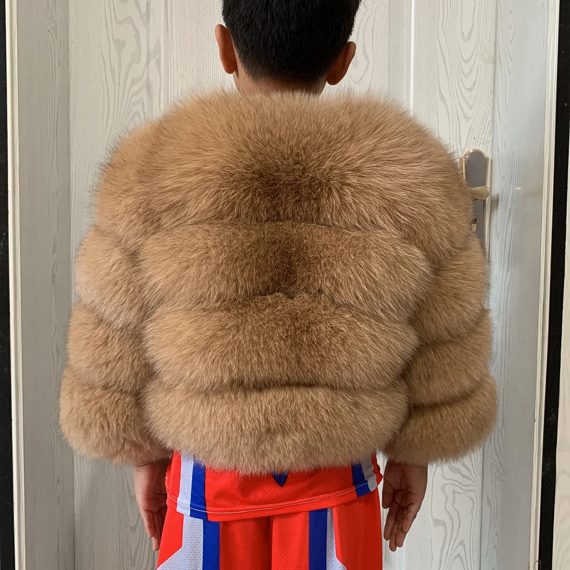 Veste de fourrure pour enfants veste de fourrure pour enfants en vraie fourrure de renard adaptée au