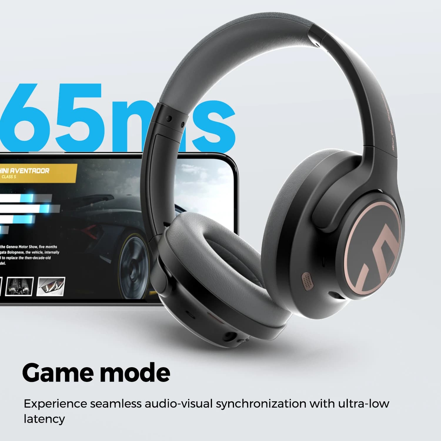SoundPEATS Space – écouteurs sans fil Bluetooth 5.3, hybride, suppression Active du bruit, jeu de 12