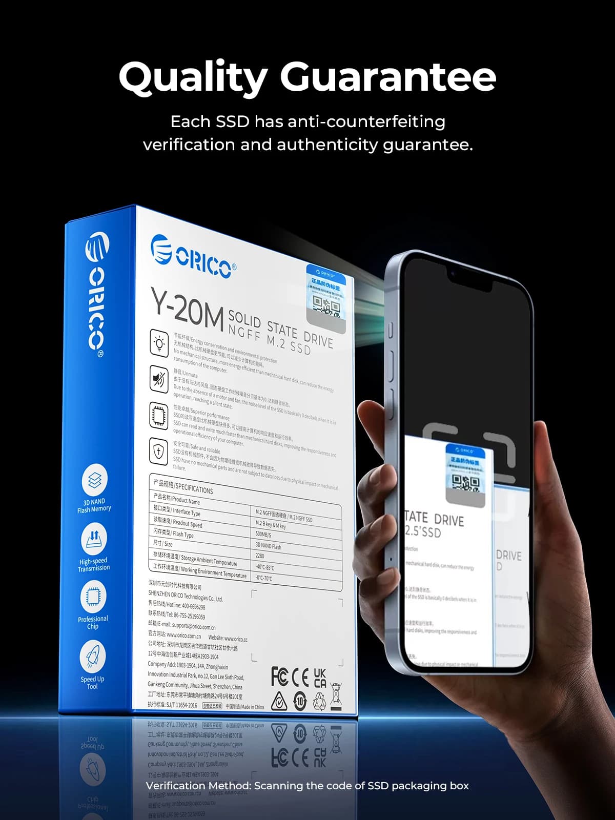 ORICO-Disque dur à semi-conducteurs Y20M M.2 SATA SSD, 1 To, 2 To, 4 To, M.2 NGFF SSD 500 Mbps, M.2 