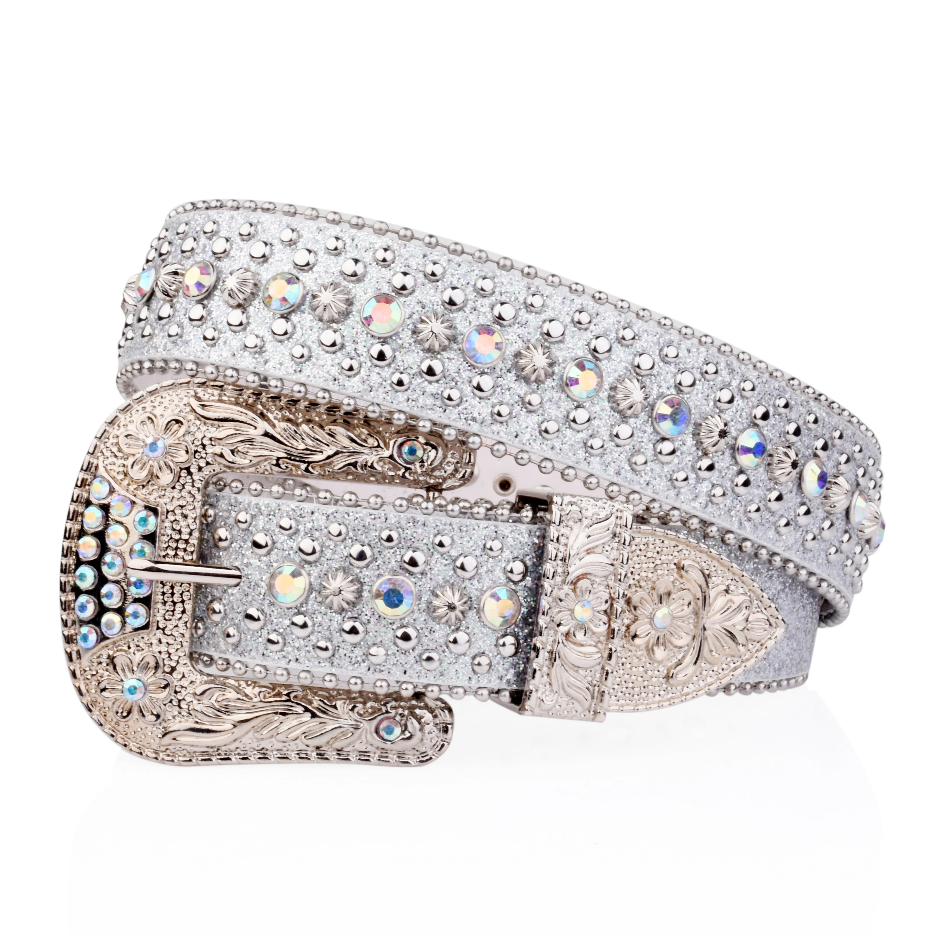 Ceinture Punk rock pour femmes, strass de luxe, bouton brillant, décorée en PU, Y2K, rétro, pour jea