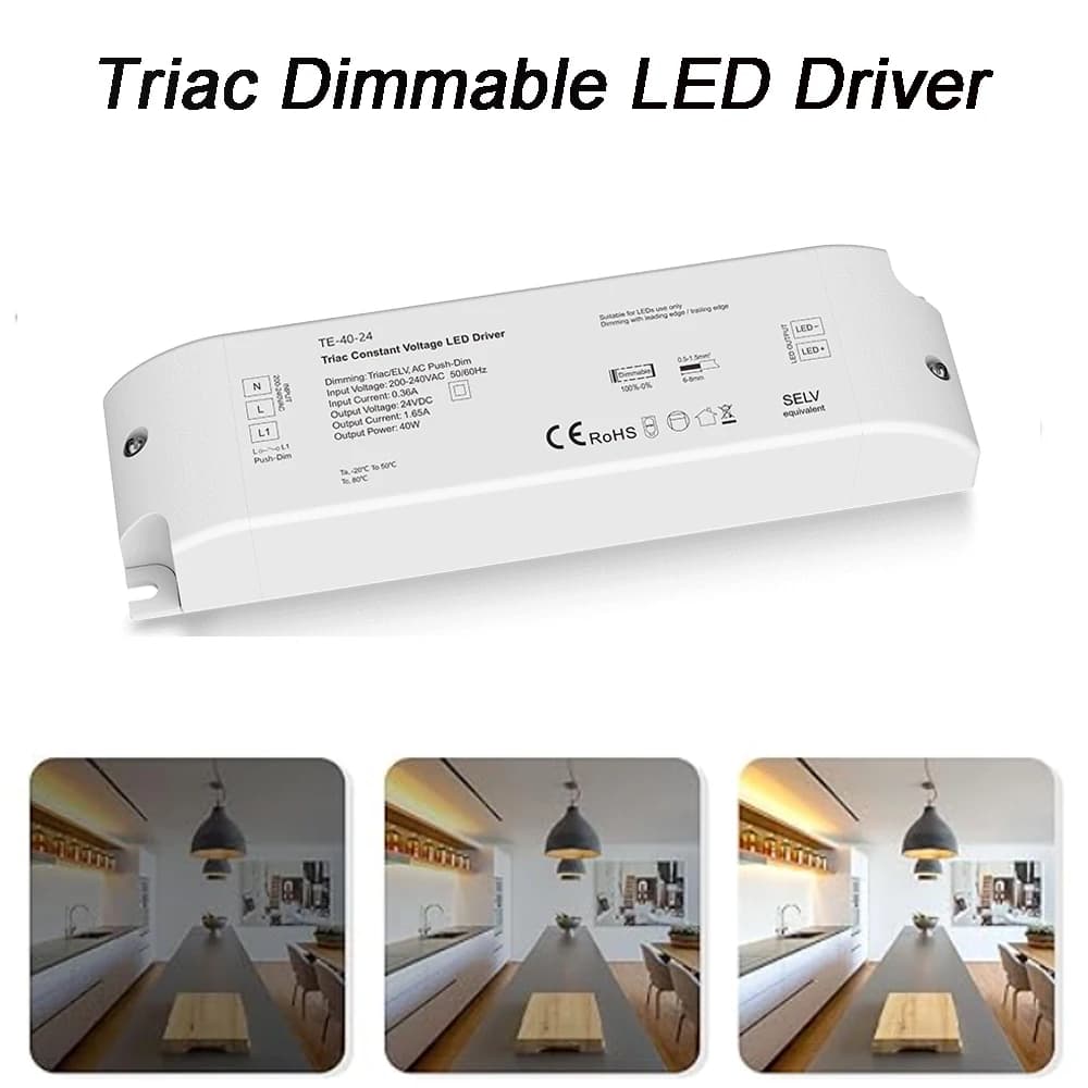 40W 75W Triac gradation tension constante pilote de LED 12V 24V alimentation variable PWM gradation 