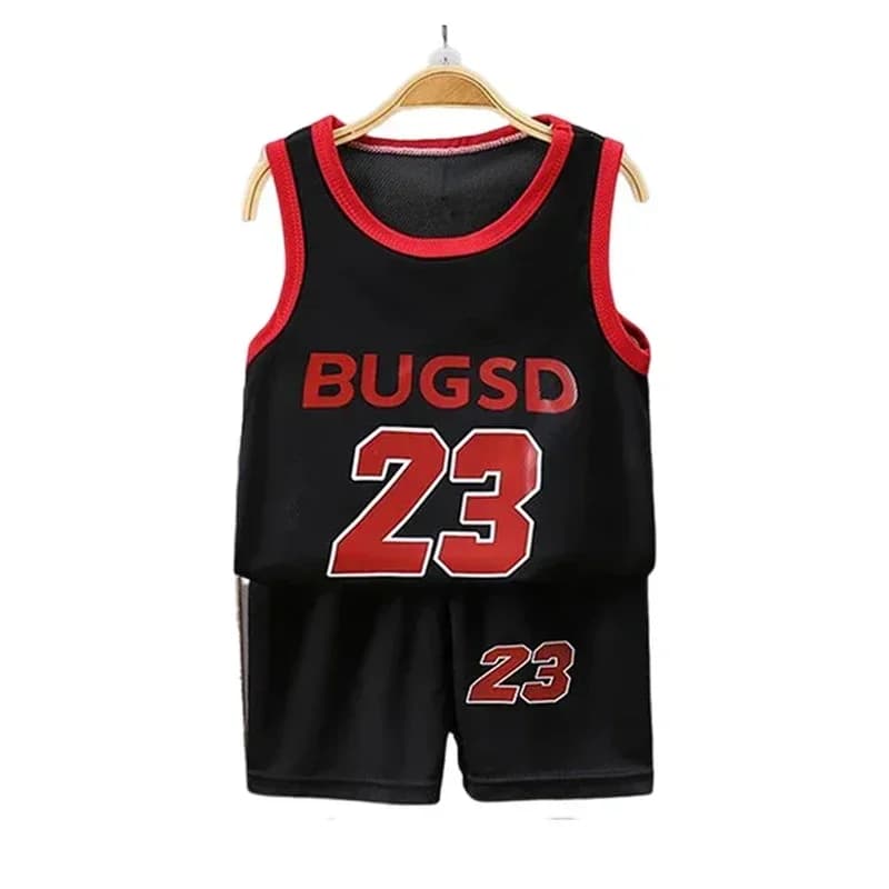 Ensembles d'été pour enfants, T-shirts et shorts de basket-ball sans manches, vêtements pour enfants