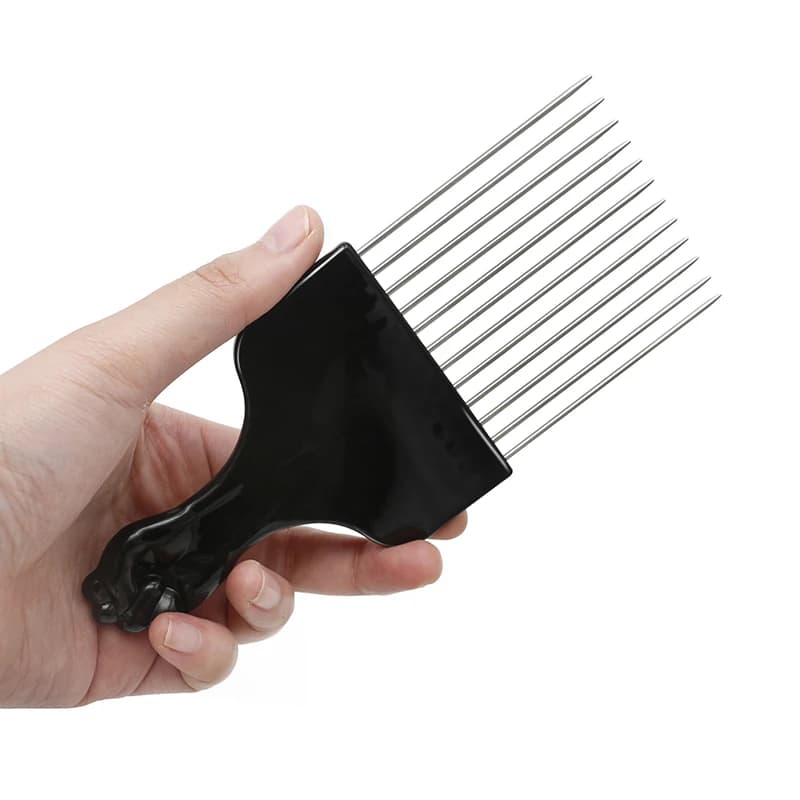 1/2 pièces Afro cheveux bouclés filet peigne en acier inoxydable choisir cheveux fourchette peigne D