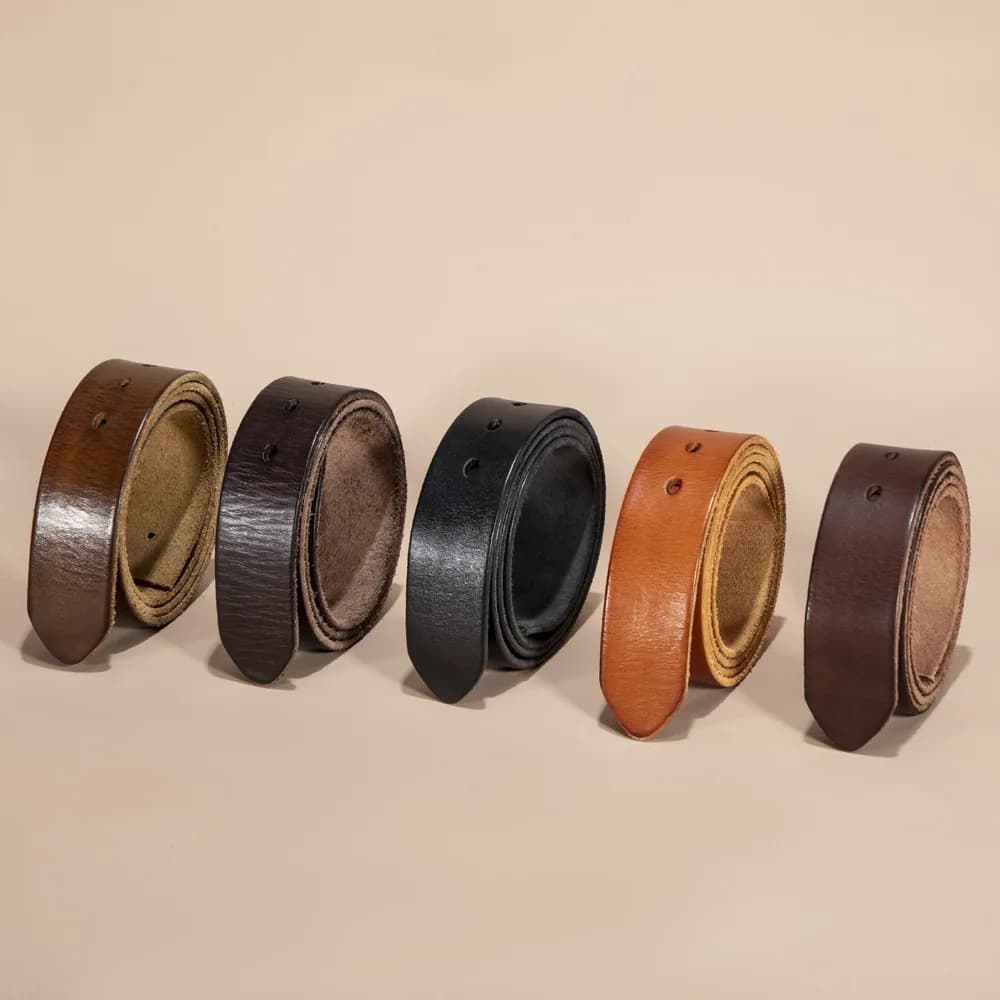 3.8 cm de largeur mâle sans boucle ceintures pour hommes boucle ardillon trou sangle peau de vache b