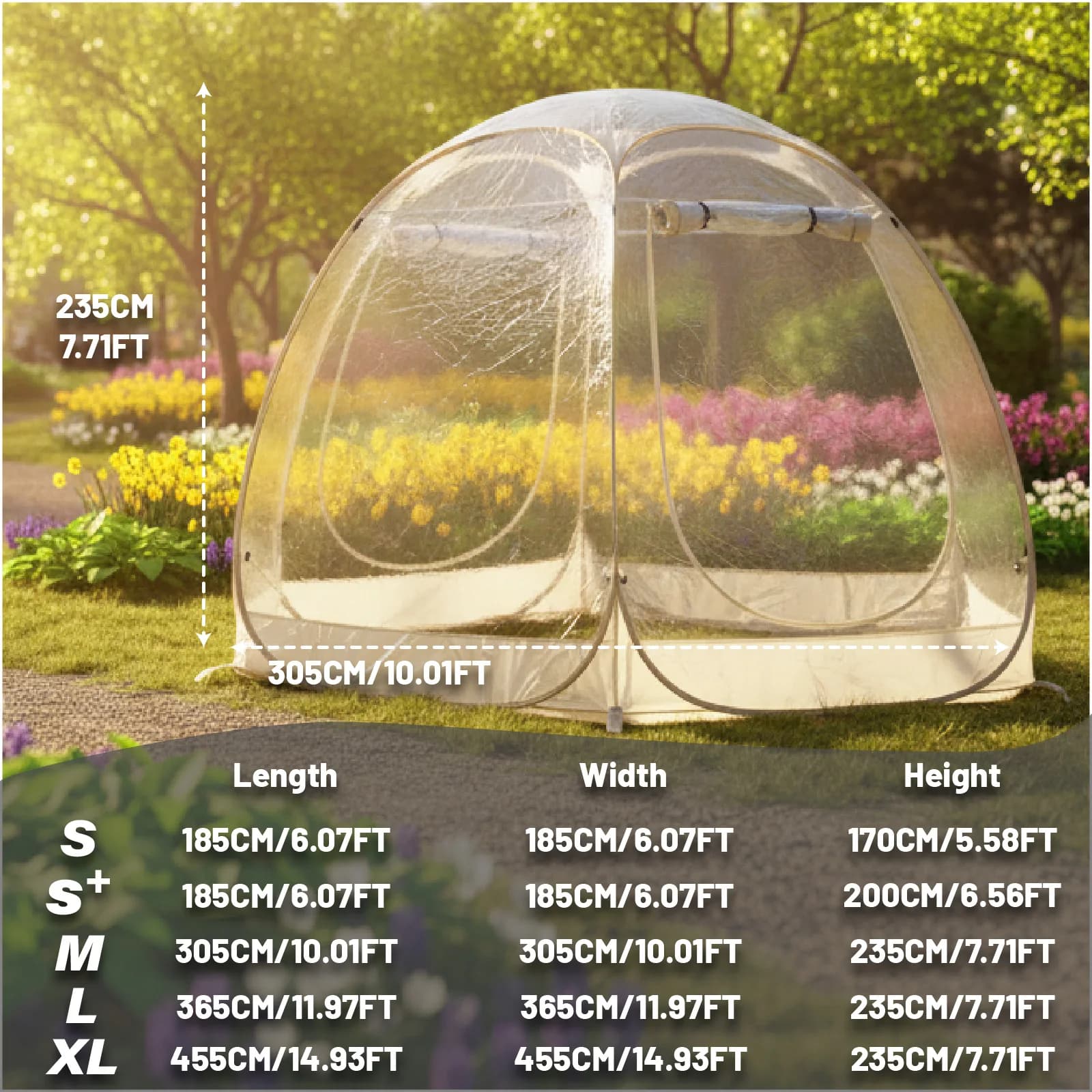 Grande tente bulle à montage rapide, abri d'hiver portable pour l'extérieur, résistant aux températu