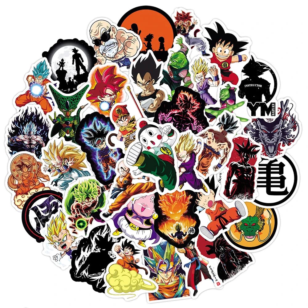 10/30/50pcs Dragon Ball Classique Autocollants Étanches pour Amusant Enfant Dessin Animé Autocollant
