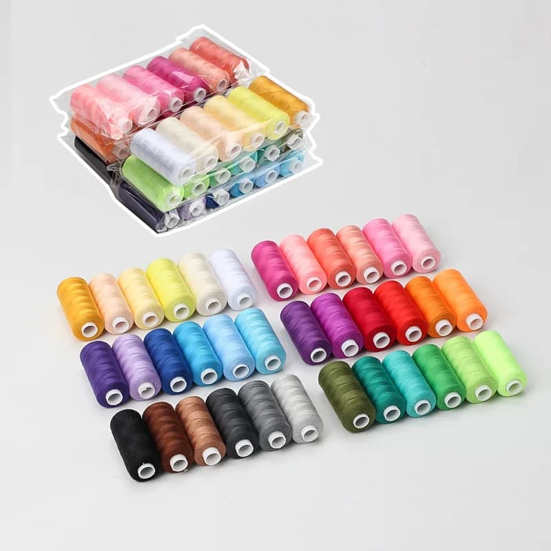 Fil à Coudre en Polyester de Couleurs Assorties, pour Couture et Broderie Intermédiaire, 6 Pièces/Pa