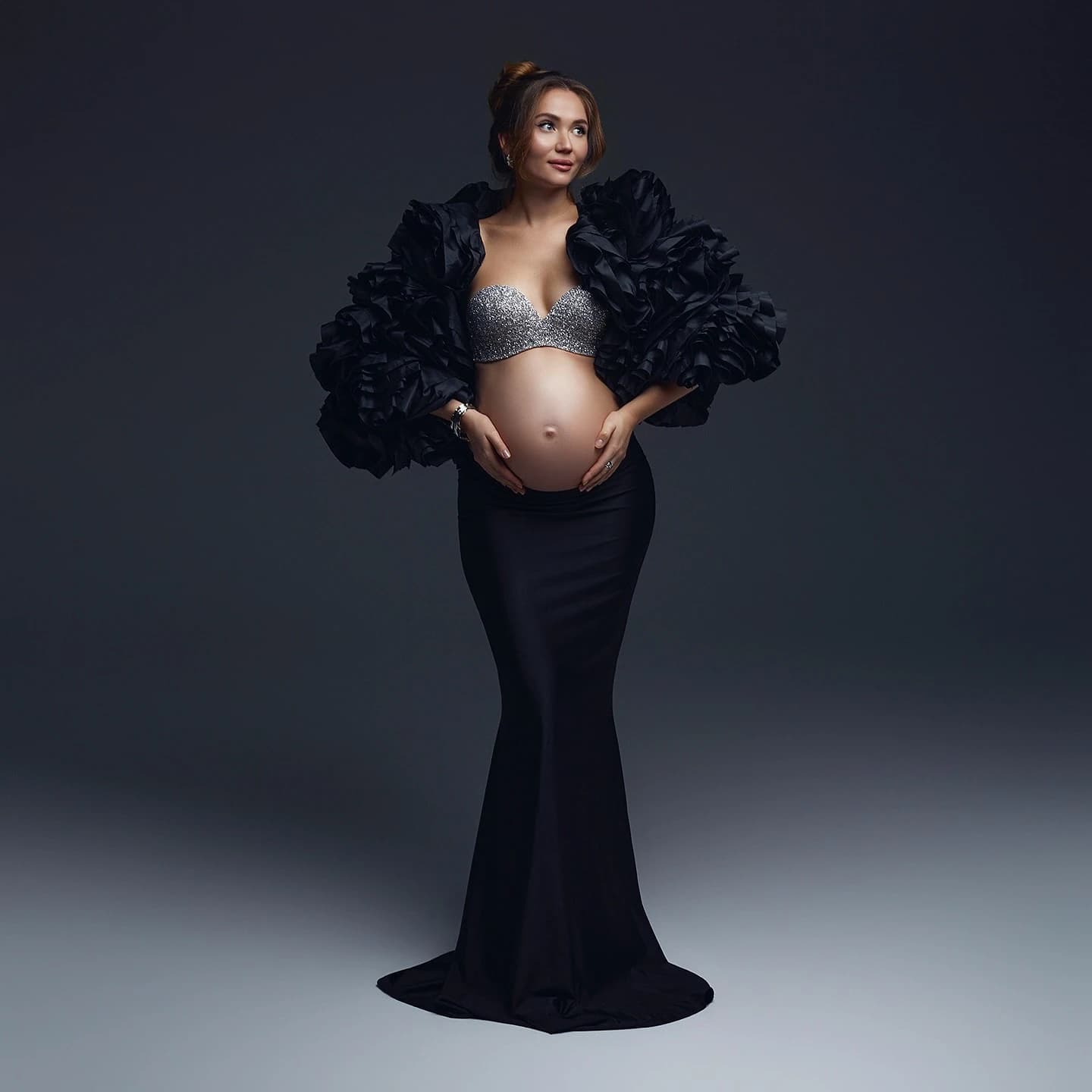 2025 Manteau court superposé à volants noirs de style coréen tendance – Vêtements d'extérieur sculpt