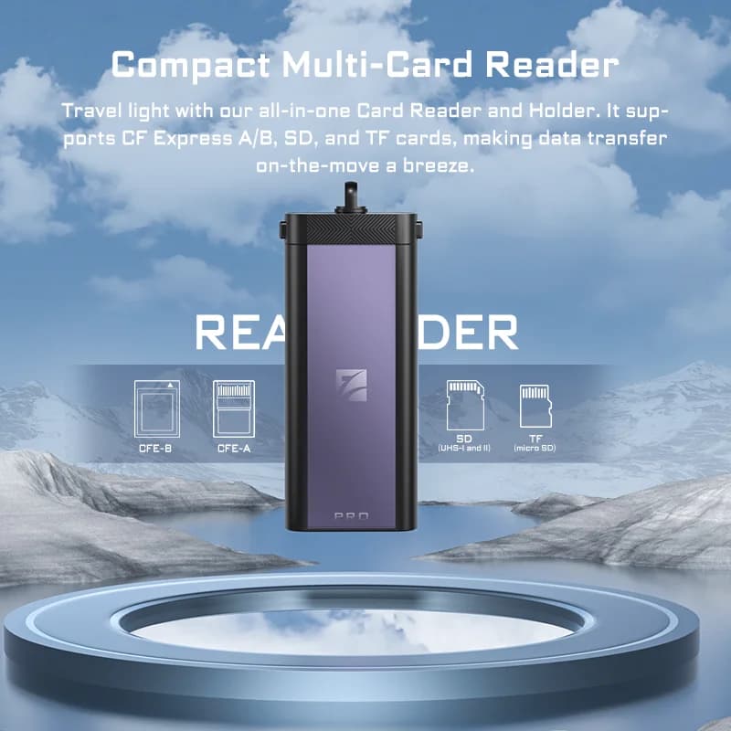 Lecteur de carte FrePS-Pro portable polyvalent, CF Express A/B,SD TF et Micro SD, support pour les p