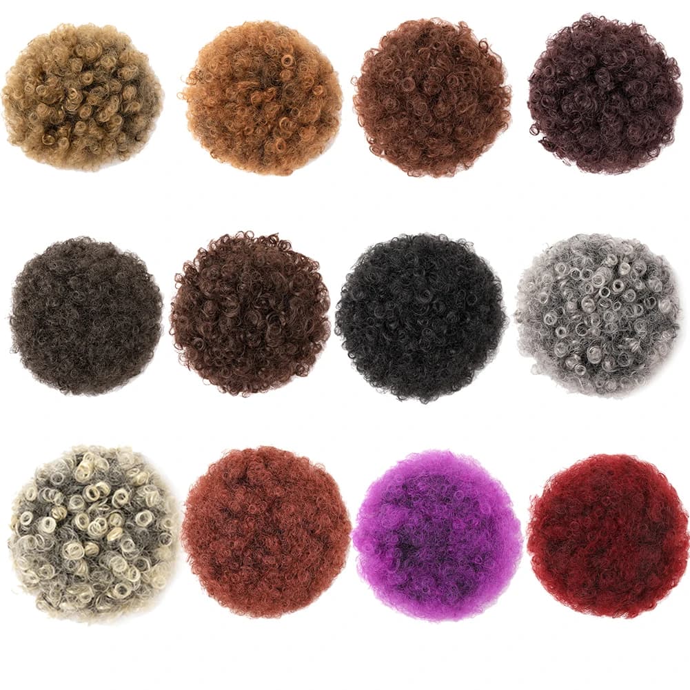 Extension de queue de cheval afro bouffante avec cordon de serrage pour femmes noires, queue de chev