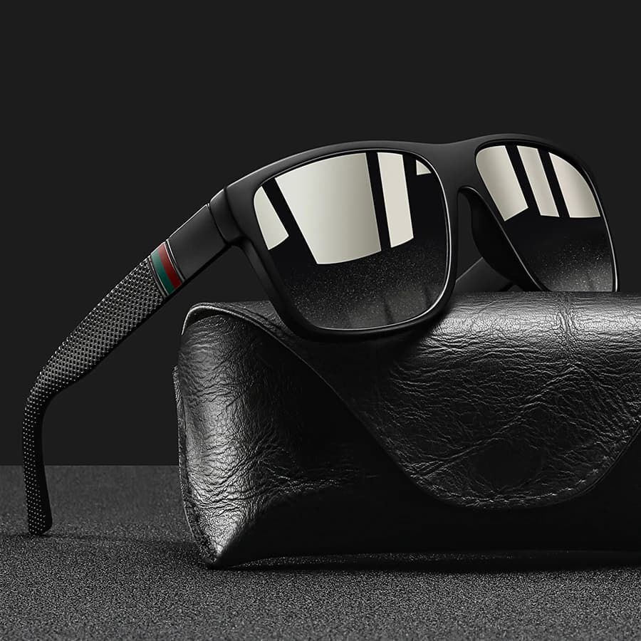 Mode Vintage motif de contrôle carré lunettes de soleil hommes femmes pêche conduite homme marque de