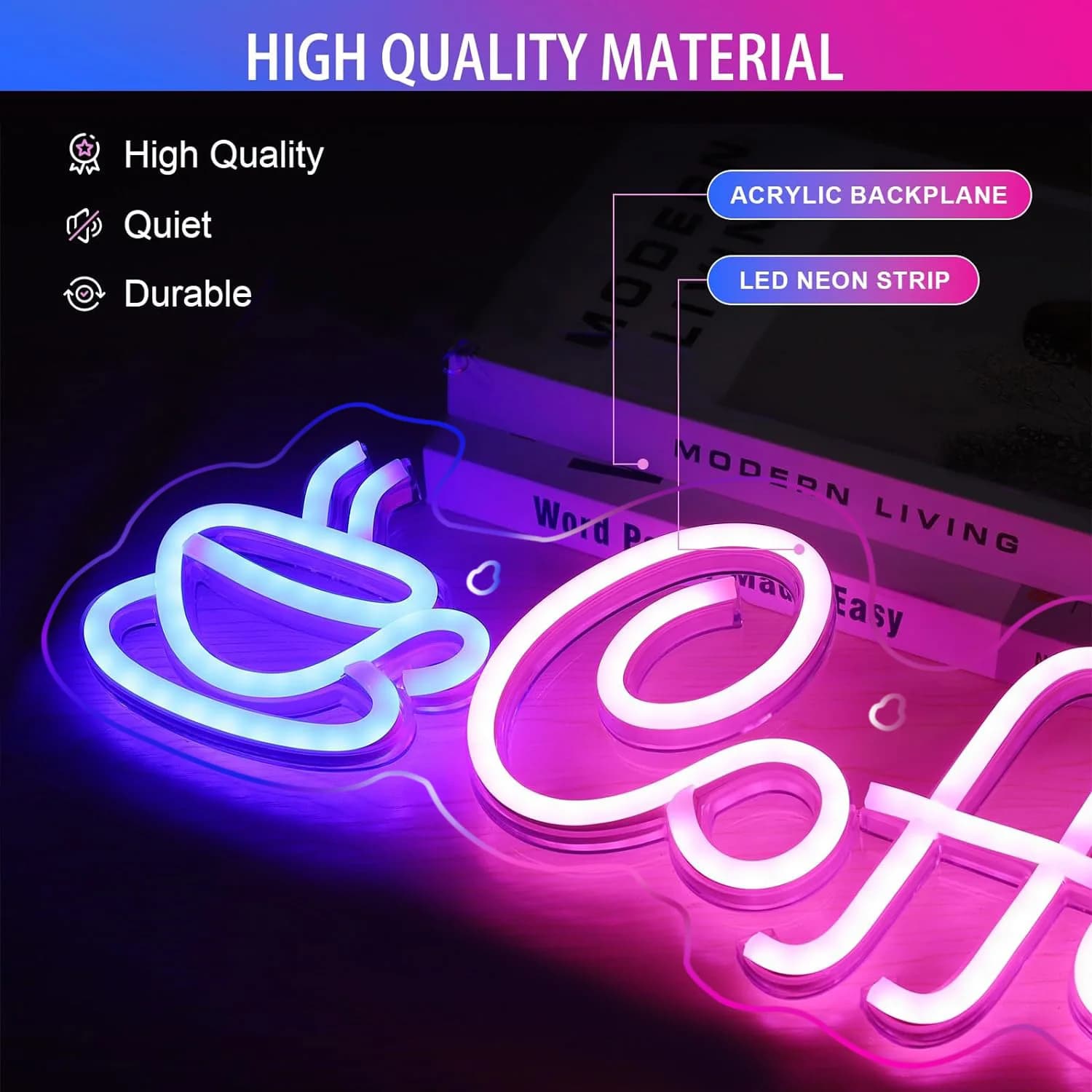 Café néon signe lumière USB/batterie Led lampes au néon pour Bar café Restaurant fête Art décoration