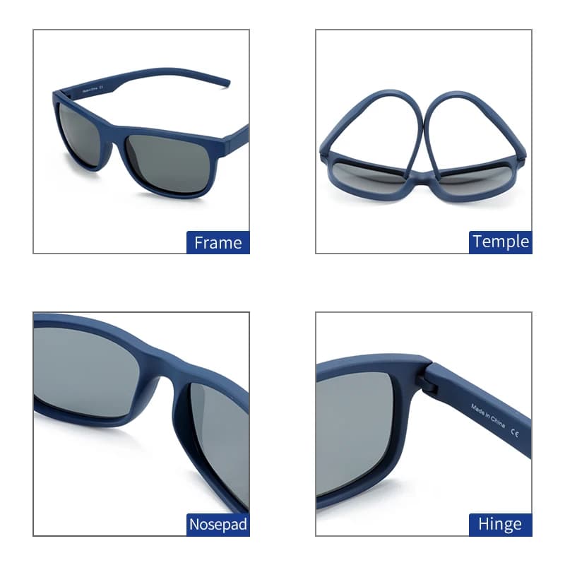 ZENOTTIC-Lunettes de soleil polarisées TR90 pour hommes, lunettes de soleil de conduite, miroir carr