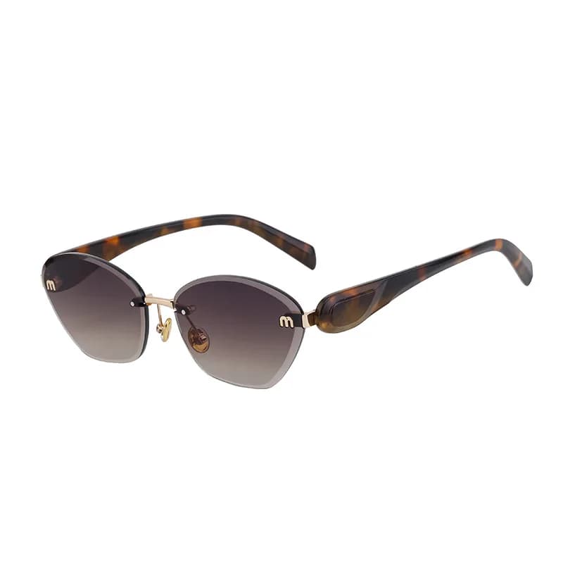 2025 nouvelles lunettes De soleil œil De chat femmes hommes mode sans monture polygone lunettes De s