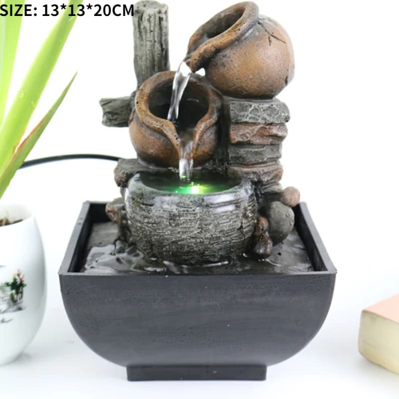 Cascade de fontaine brittop d'intérieur à 3 niveaux, fontaine de bureau de méditation du Vermont de 