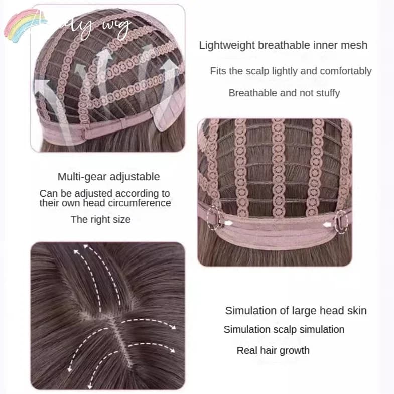 Perruque noire pour femmes, cheveux longs et lisses, bandeau, perruque Lace Front Wig, tempérament C
