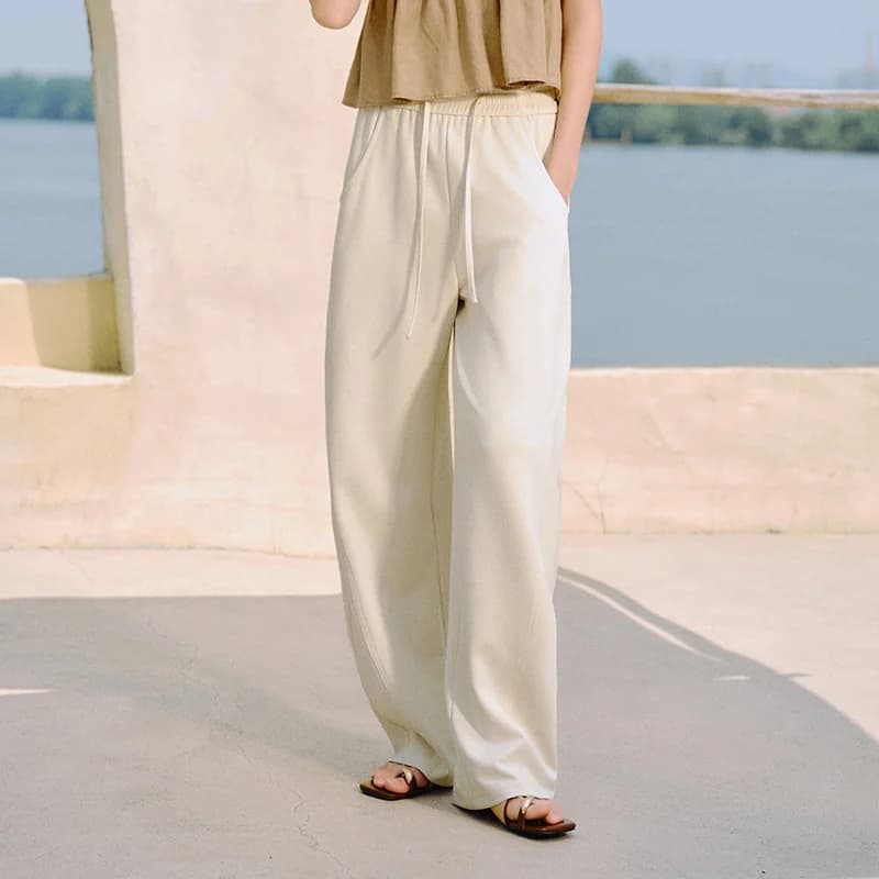 Pantalon décontracté femme Semir à texture à carreaux, coupe ample, style sabre, nouvelle collection