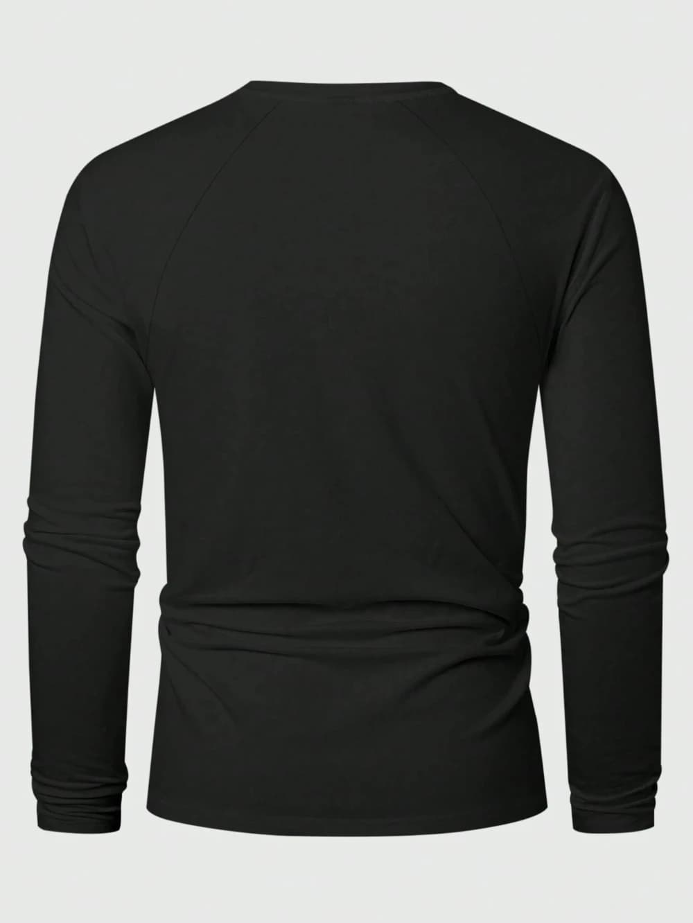 T-Shirt décontracté à manches longues et col rond pour hommes, toutes saisons, couleur unie, en pur 