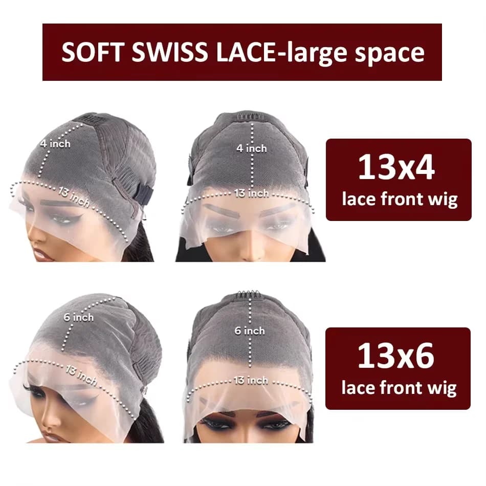 Perruques Lace Front en Cheveux Humains Brun Chocolat pour Femmes, Pré-épilées, 13x4 13x6, Perruque 