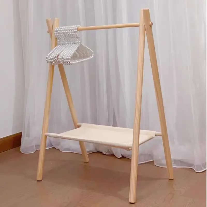Garde-robe en bois massif pour animaux de compagnie, garde-robe pour chien, porte-manteau pour chat,