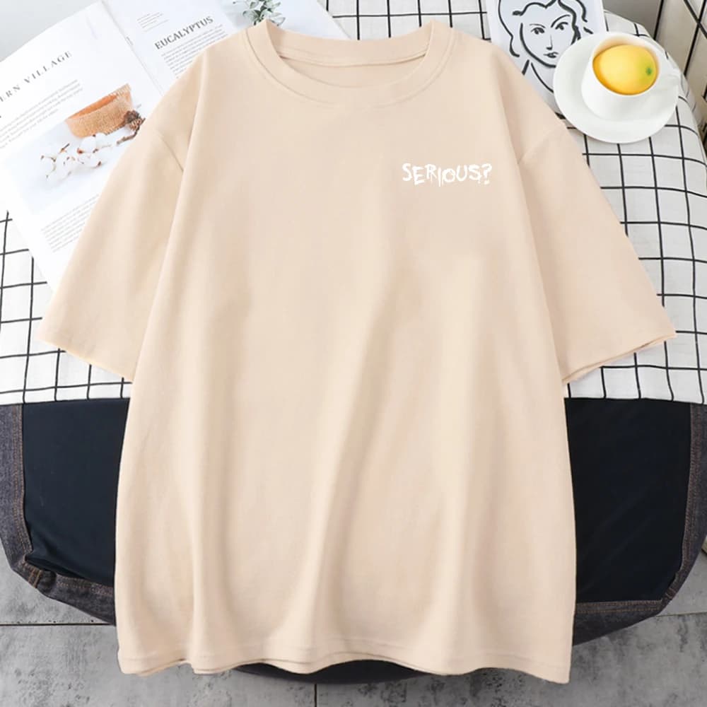 Paroles créatives sérieux imprimé femme T-Shirts simple s-xxxl T-Shirts rétro respirant à manches co