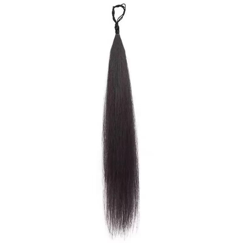 Couleur unie dame fibre synthétique enroulement boule anneau de cheveux perruque bourgeon cheveux ch
