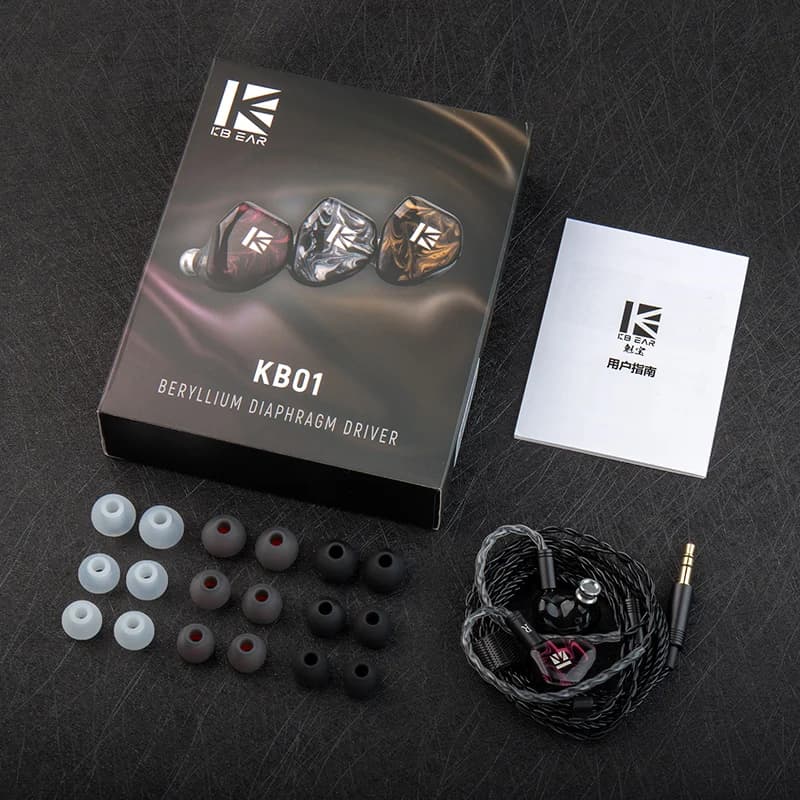 KBEAR KB01 1DD 10MM diaphragme de béryllium pilotes dynamiques HIFI écouteur écouteurs Sport casques