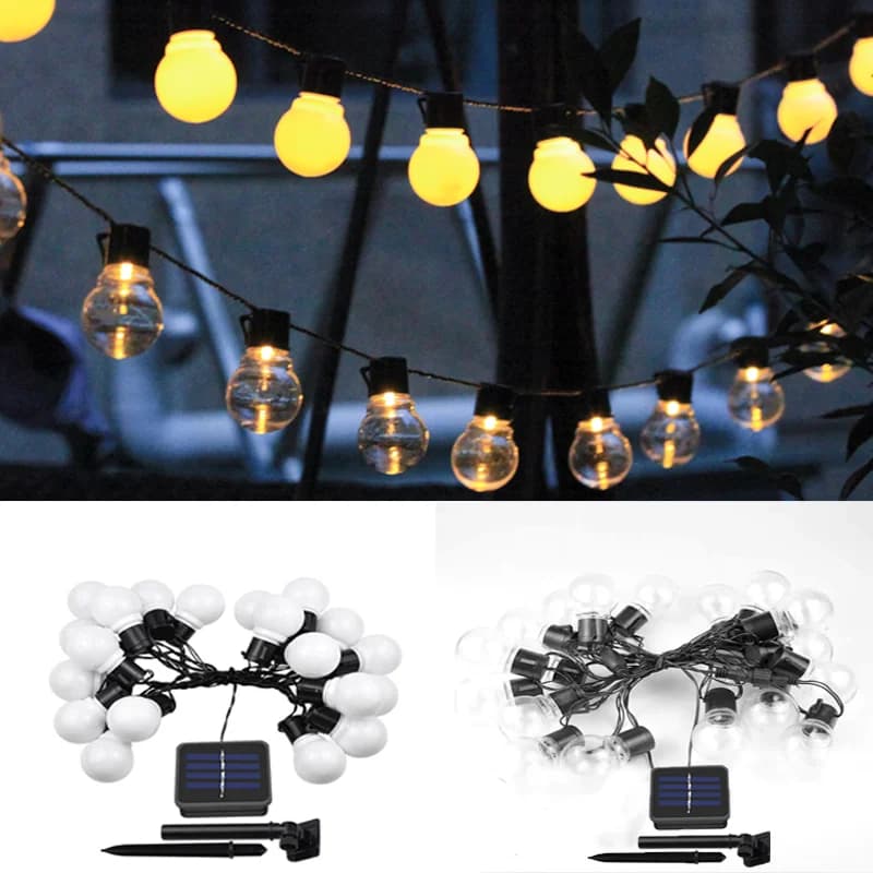 Guirlande lumineuse Led solaire d'extérieur, ampoule de rue G50, pour jardin, vacances, décoration d
