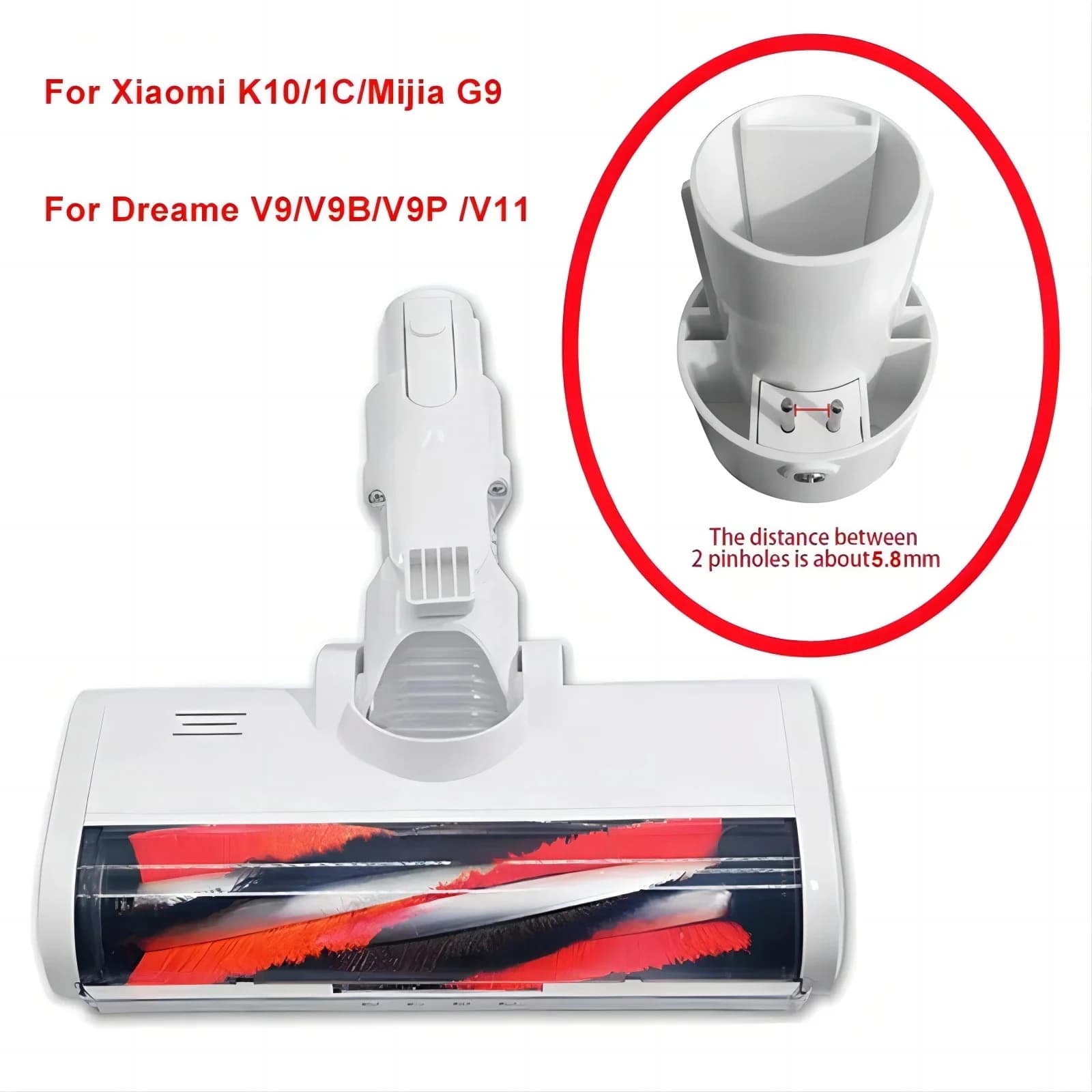 Tête de brosse électrique pour Xiaomi G10/K10 Xiaomi 1C Xiaomi Dreame V8/V9B/V9P/V11/G9, pièces d'as