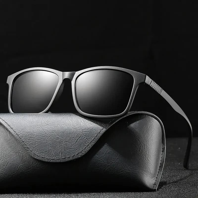 Lunettes de soleil de luxe pour hommes, monture carrée vintage ultra-légère, pour la conduite et la 