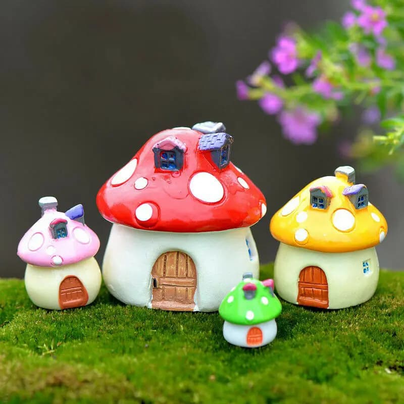 Accessoires de jardin féerique, 4 tailles, ornement de champignon Miniature, Statue, Pot de plante, 