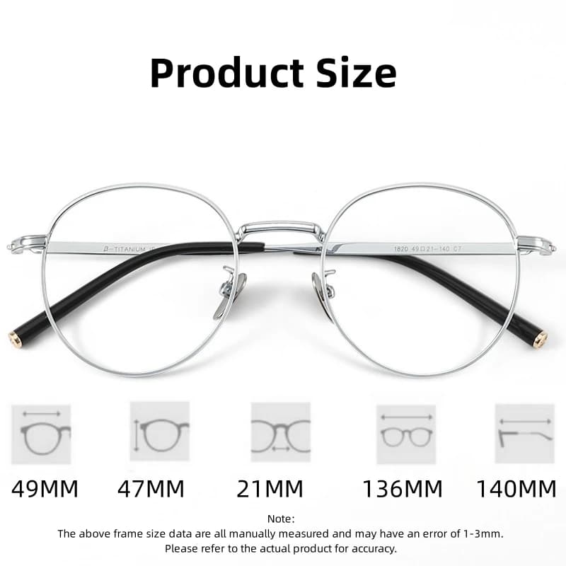 FIRADA lunettes de mode rétro pur titane lunettes rondes confortable optique Prescription lunettes c