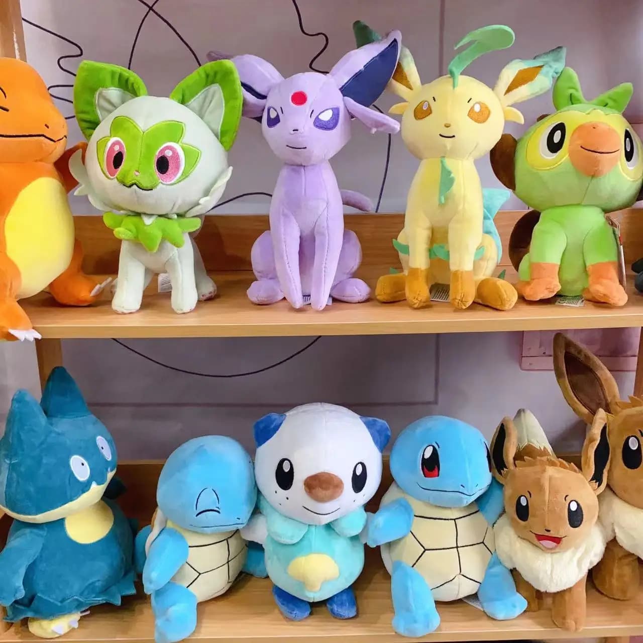 18-28 cm Pokemon Peluche Grookey Sprigatito Oshawott Leafeon Espeon Morpeko Gonbe Mimikyu Anime Figu