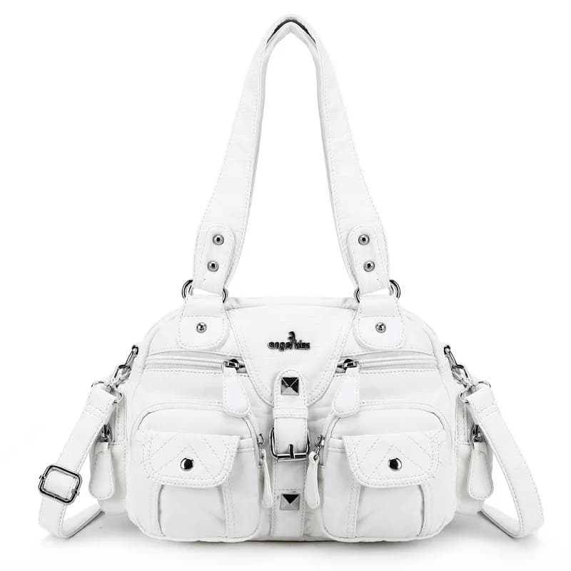 Angelkd'appareils-Sacs à main pour femmes, sacoche à poignée supérieure, sac PU initié, pack de boul