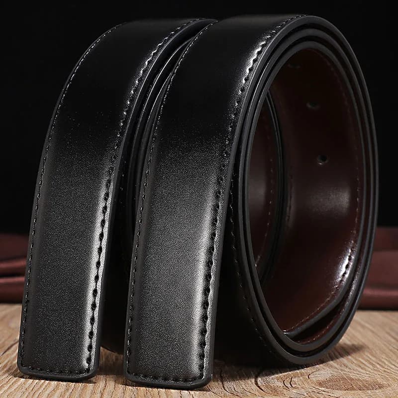 Cuir de vache réversible Double face, 2.8cm 3.0cm 3.3cm 3.5cm 3.8cm de large, avec trous, ceinture s
