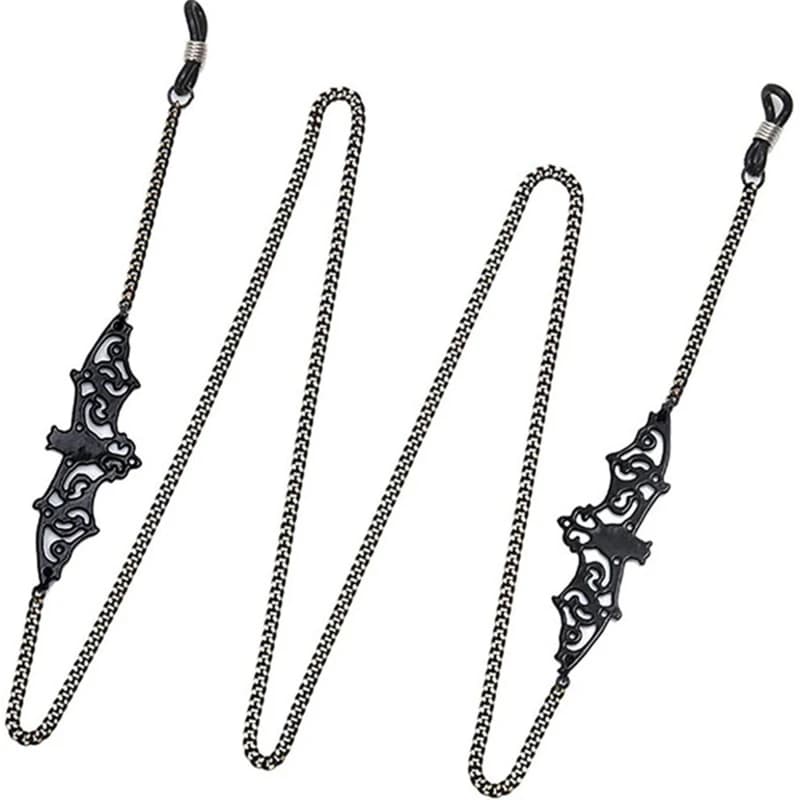 Sangles de lunettes, perles de chauve-souris, chaîne à maillons, chaînes creuses, lunettes de soleil