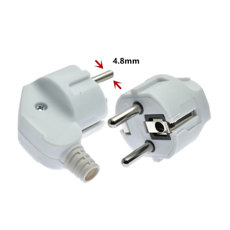 Adaptateur de remplacement de prise ue 4.8mm, prises de remplacement mâles, prise électrique recharg