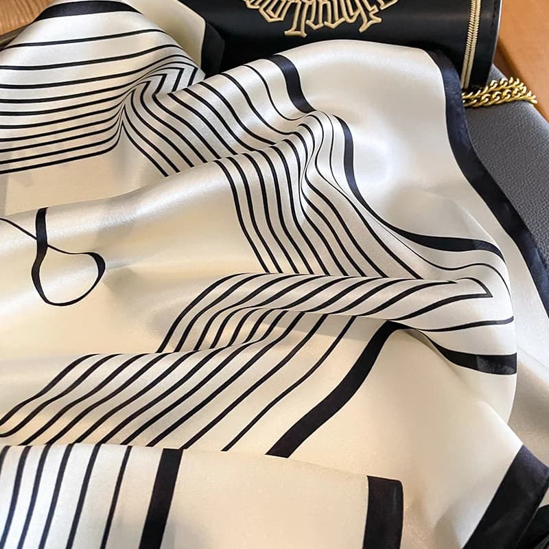 Group châle injSquare design pour femme, écharpe pour femme, ruban de cheveux, marque de luxe, bande