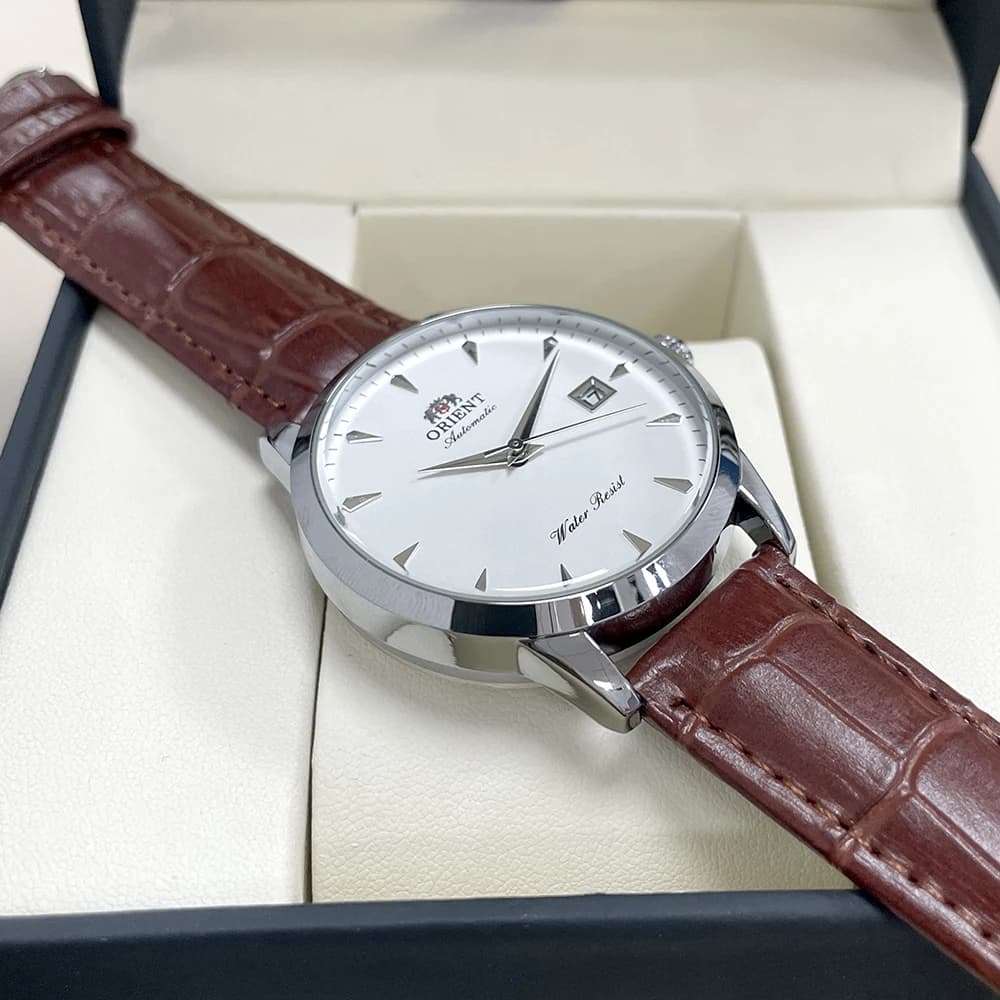 Montre automatique pour hommes Orient, bracelet en acier inoxydable à cadran noir, montre-bracelet d