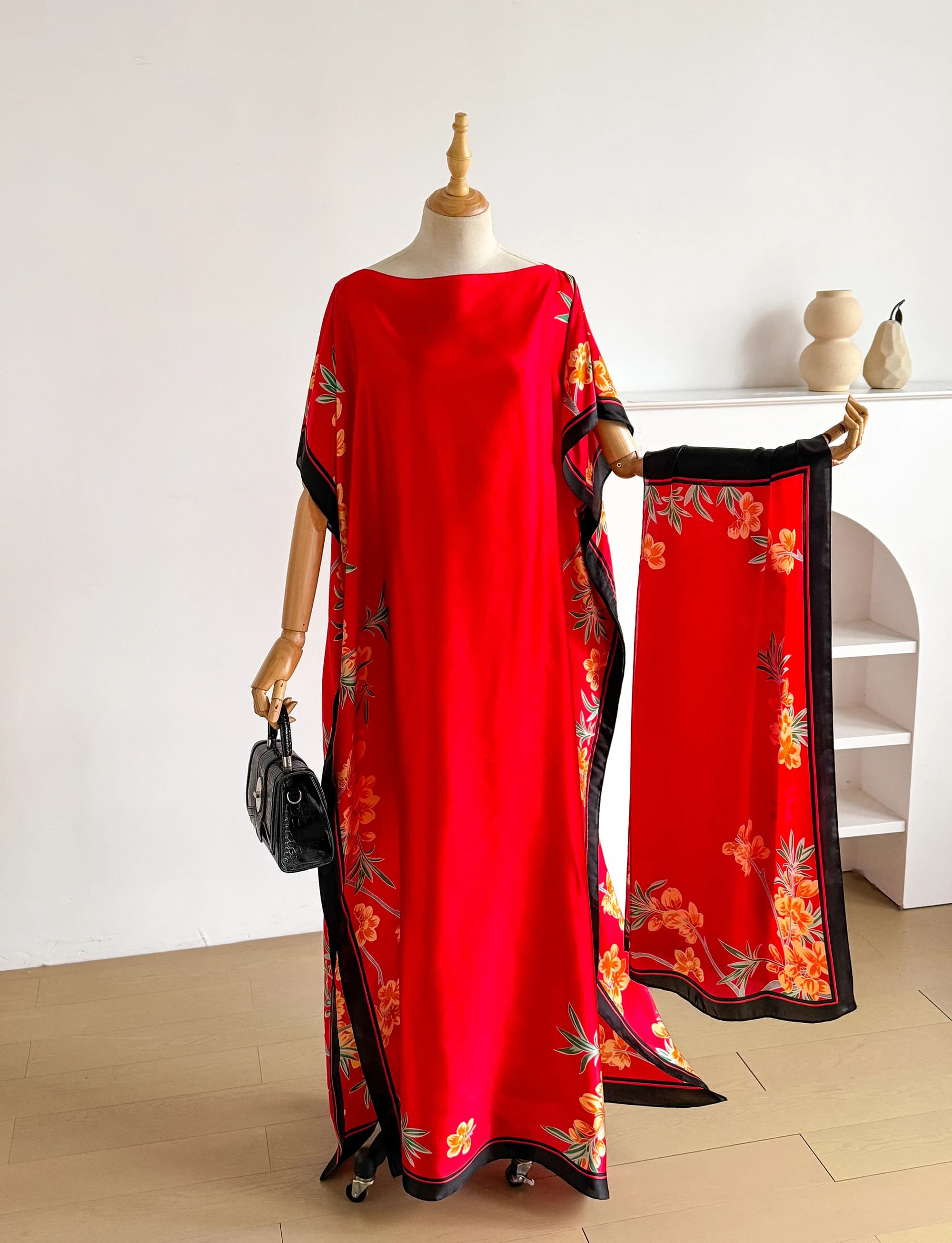 Abaya d'été à manches courtes en coton pour femme, robe islamique africaine ample maxi avec grand fo