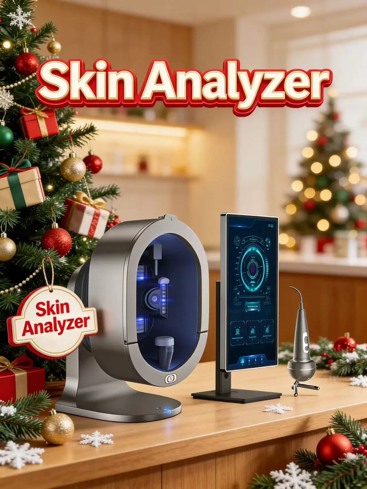 Analyseur de peau X5 AI à 8 spectres, scanner facial intelligent 3D, analyse UV de la peau et des ch