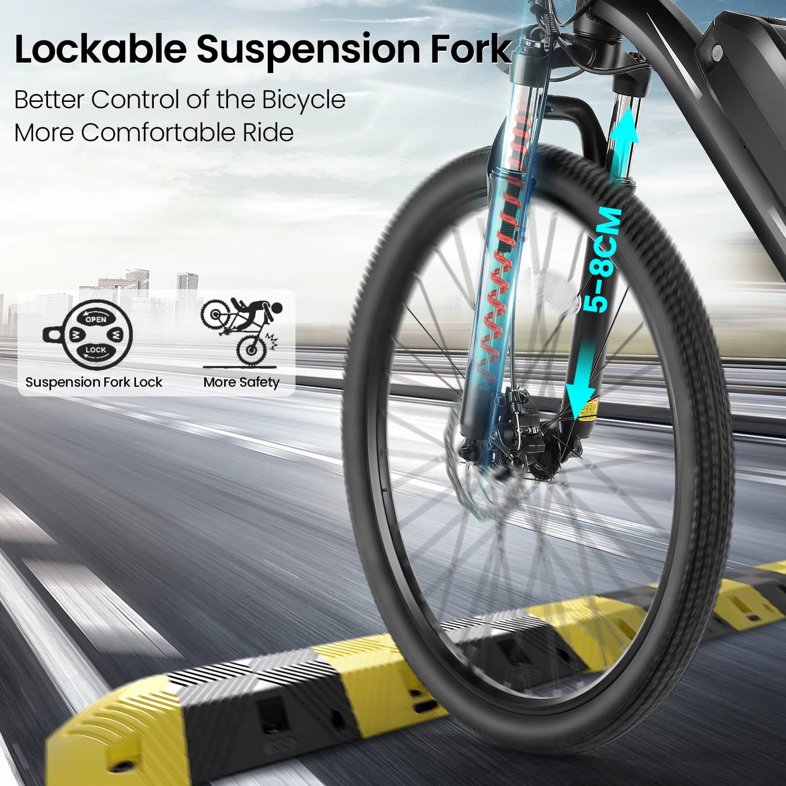 Vélo électrique 27.5 pouces pour adultes, avec moteur Patricia 500W, batterie perfective 49,2 WH, fo