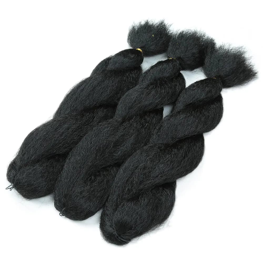 Mèches synthétiques au Crochet Vixen 26 pouces, cheveux crépus et lisses au Crochet pour femmes noir