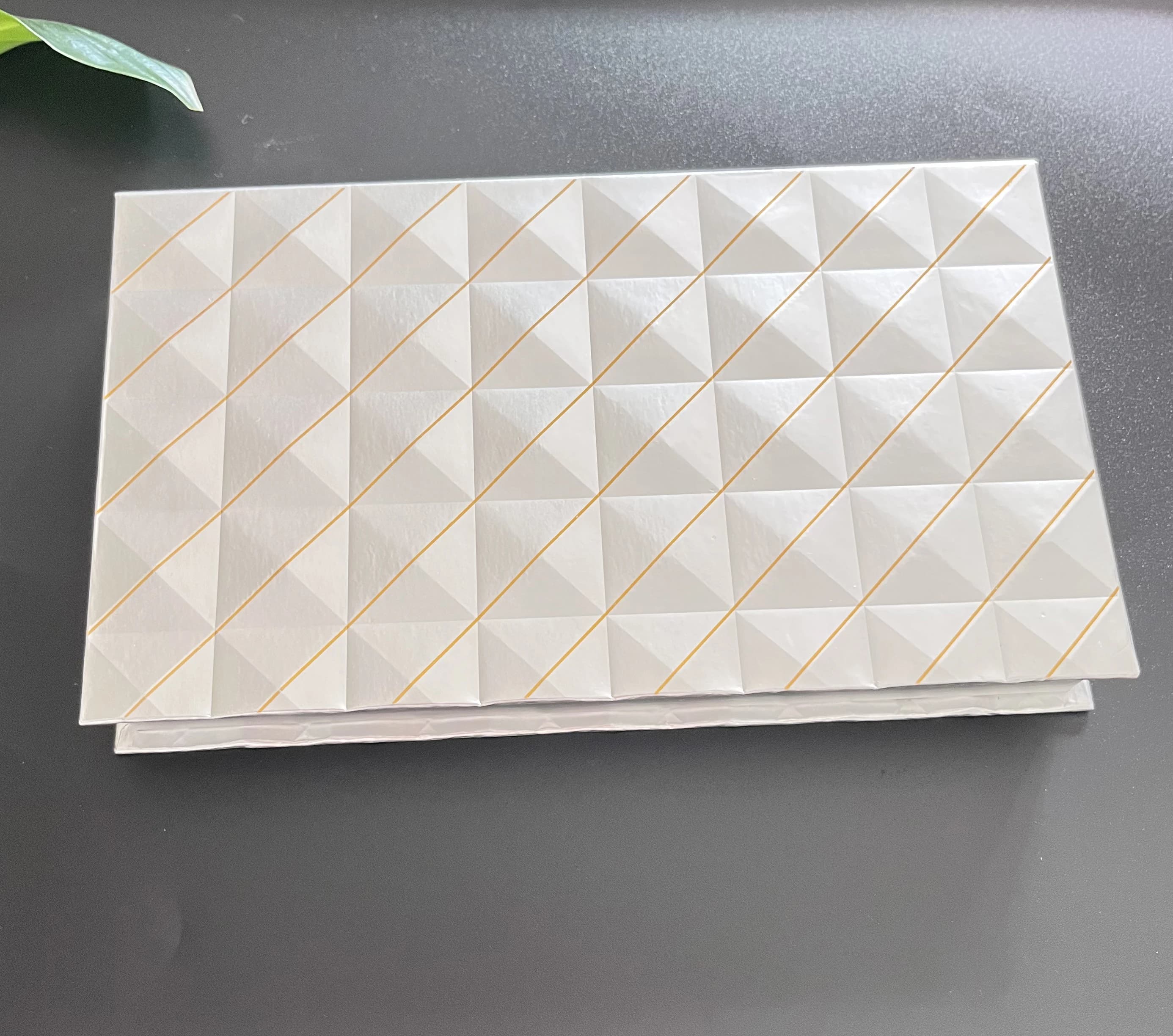 Palette à paupières magnétique vide à 2 couches avec miroir, design argenté avec accents dorés en re