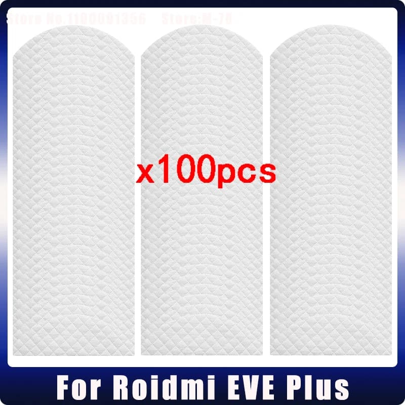 Tampons de chiffon jetables pour aspirateur robot Xiaomi Roidmi EVE Plus, 100 pièces, accessoires en