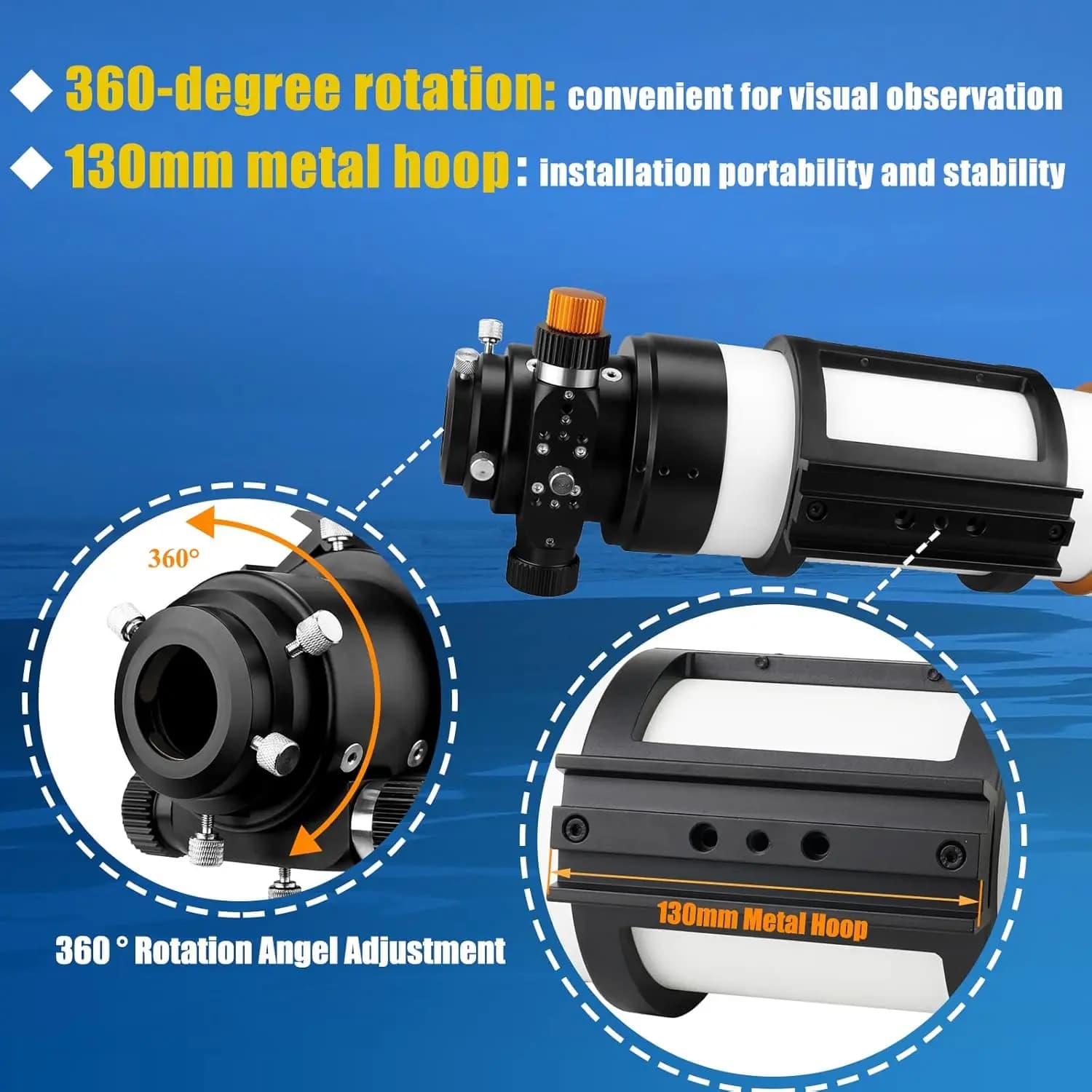 Télescope astronomique Svbony SV48P 90/102 mm d'ouverture OTA, réfracteur à double vitesse de mise a