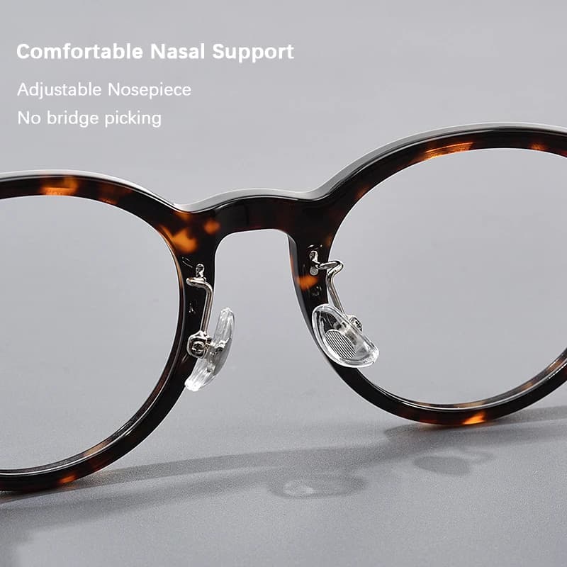 Monture de lunettes vintage ronde en acétate pour hommes et femmes, style décontracté professionnel,